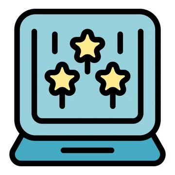 Delight laptop icon vector flat Stock Illustration