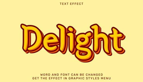 Delight text effect  template in 3d style Stock Illustration