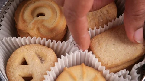 Delightful cookie selection in cozy kitchen setting Stock Footage 339122984