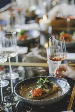 Delightful Dining Experience Stock Photos