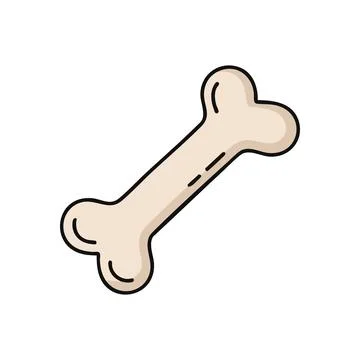 (Delightful Dog Bone Drawing. Simple stylized canine treat on a dark backgr.. Stock Illustration
