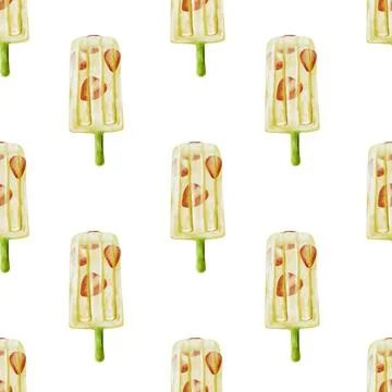 Delightful ice cream popsicles pattern for textile and wallpaper designs in.. Stock Illustration