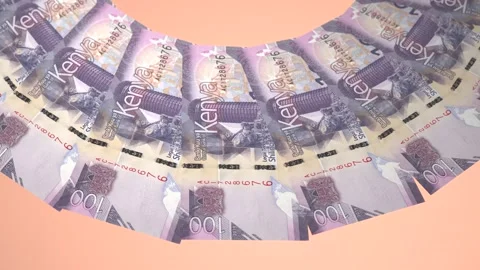 Delightful Looping Design 100 Shilling Curency of  Kenya Stock Footage 305968709