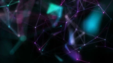 Delightful movements of the neon web in space. The camera floats and scans the Stockbeeldmateriaal 105401353