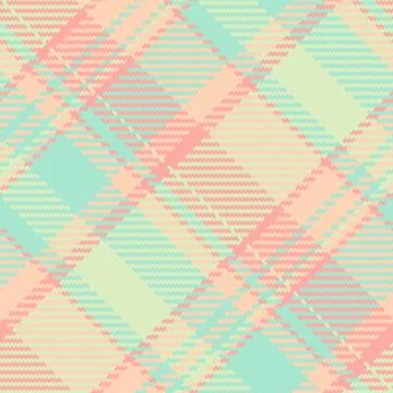 Delightful pastel plaid pattern in soft peach, mint green, and cream.  Perfec Stock Illustration