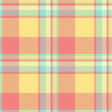 Delightful pastel plaid pattern in soft yellow, coral, mint, and gray.  Perfe Illustrazione stock