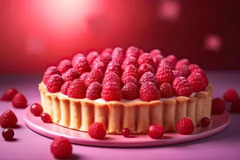 Delightful Raspberry Tart Stock Photos