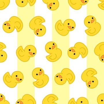 A delightful seamless pattern featuring cute animal duck icons on a playful.. Stock Illustration