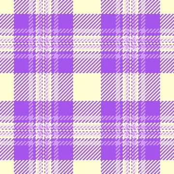 A delightful, seamless plaid pattern featuring soft lavender and creamy yel.. Stock Illustration