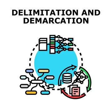 Delimitation demarcation process data analysis cycle icon Stock Illustration