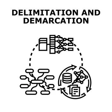 Delimitation demarcation process data analysis cycle icon Stock Illustration