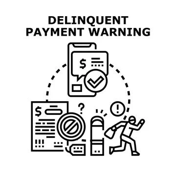 Delinquent payment warning concept vector illustration Stock Illustration