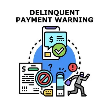 Delinquent payment warning concept vector illustration Stock Illustration