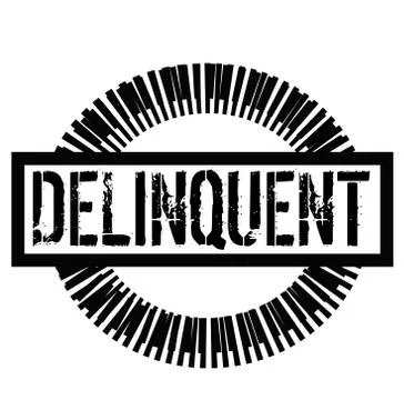 DELINQUENT stamp on white Stock Illustration