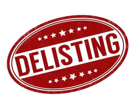 Delisting grunge rubber stamp Stock Illustration