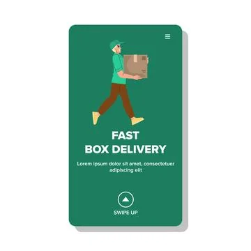 Deliver fast box delivery vector Stock Illustration