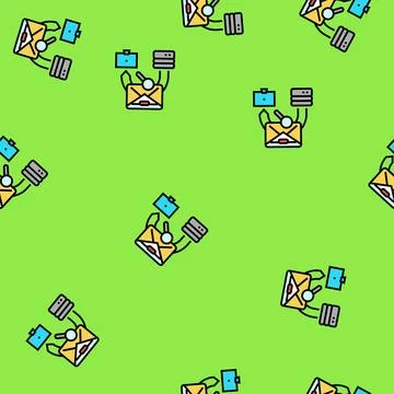 Deliverability tests marketing vector seamless pattern Stock Illustration