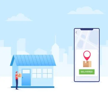 Delivered Packet Via Electronic Commerce Application Stock Illustration