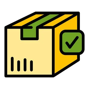 Delivered parcel icon vector flat Illustrazione stock