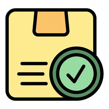 Delivered parcel icon vector flat Illustrazione stock