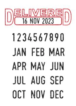 Delivered stamp with date Stock Illustration