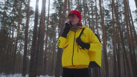 The deliverer calls the customer Stock Footage 236898383