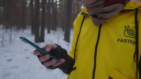 The deliverer is looking for an address Stock Footage 236898981