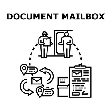 Delivering and receiving documents through digital mail service 스톡 일러스트