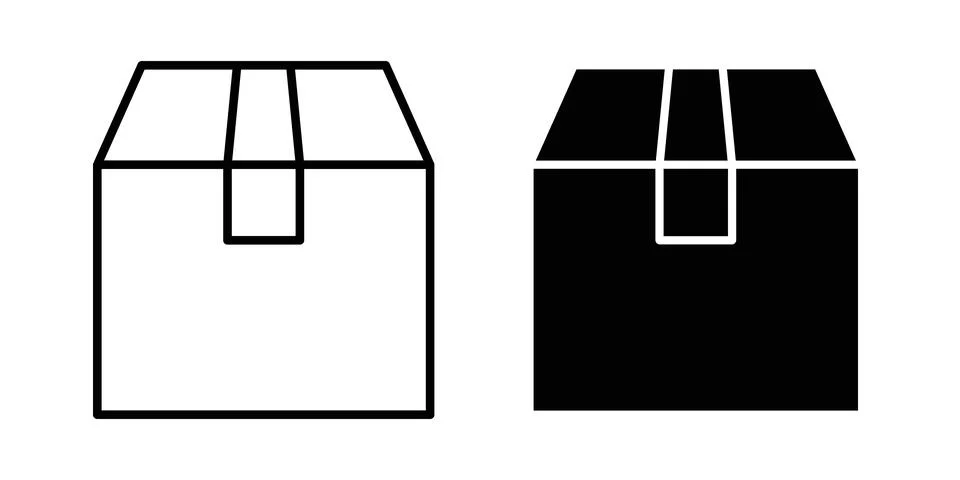 Delivering box icon set, collection of vector icons Stock Illustration