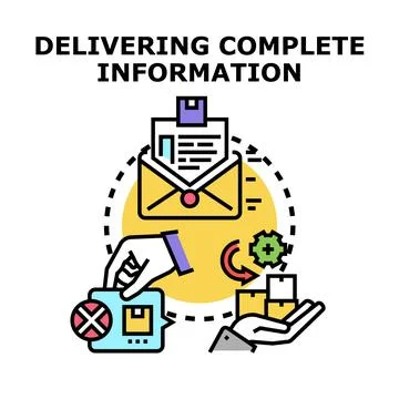 Delivering complete information and feedback loop process Illustrazione stock