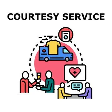 Delivering customer care and support services concept Stock Illustration