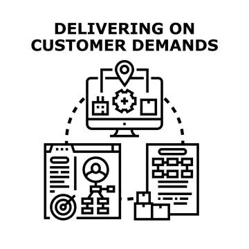 Delivering customer demands through efficient supply chain management Stock Illustration