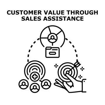 Delivering customer value through sales assistance process Stock Illustration