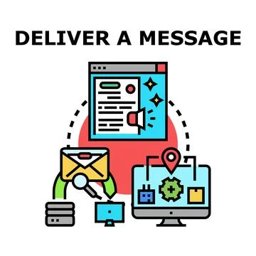 Delivering electronic message information through digital communication cha.. Stock Illustration
