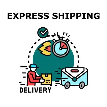 Delivering express shipping package quickly and efficiently 스톡 일러스트