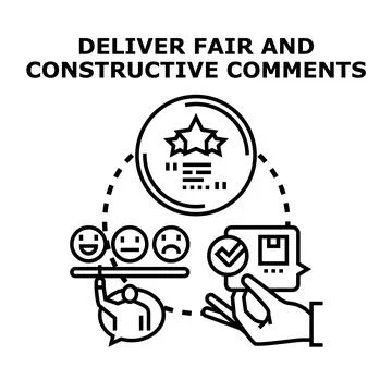 Delivering fair and constructive comments feedback reviews Stock Illustration