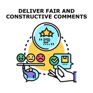 Delivering fair and constructive comments feedback reviews Stock Illustration