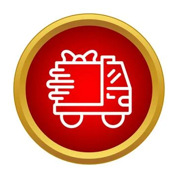 Delivering a festive gift present box quickly shipping Stock Illustration