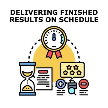 Delivering finished project results on schedule and time Stock-Illustration