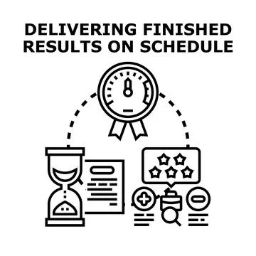 Delivering finished project results on schedule and time Stock-Illustration