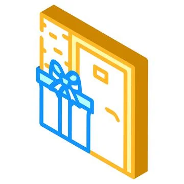 Delivering gift isometric icon vector illustration Stock Illustration