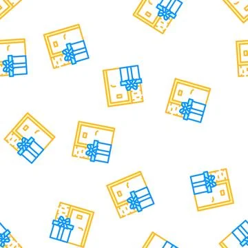 Delivering gift vector seamless pattern 스톡 일러스트