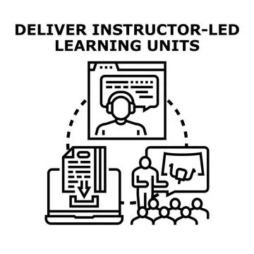 Delivering instructor led learning units for educational training Illustrazione stock