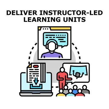 Delivering instructor led learning units for educational training 스톡 일러스트