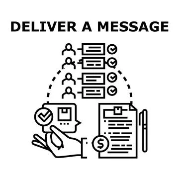 Delivering message, communicating effectively, reaching target audience Stock Illustration