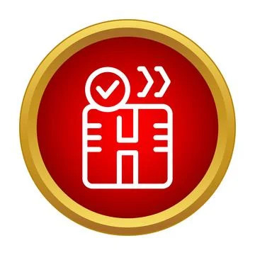 Delivering package with checkmark showing fast shipping service Illustrazione stock