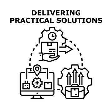Delivering practical solutions and business service concept 스톡 일러스트