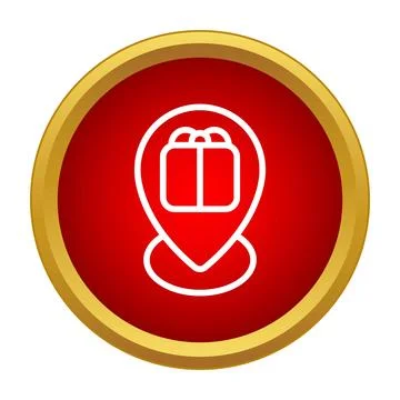 Delivering present to destination showing map pin concept Illustration