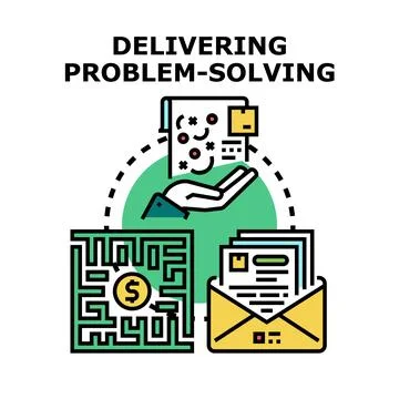 Delivering problem solving solutions concept vector illustration Stock Illustration