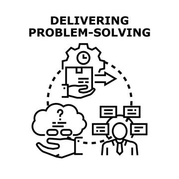 Delivering problem solving solutions through business process Stock Illustration